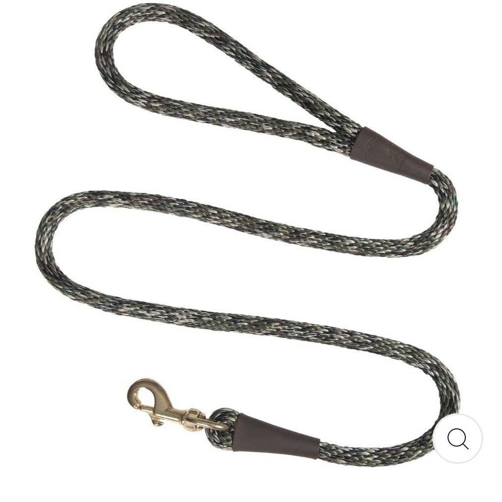 Mendota Pet Large Snap Leash 5/8″ x 6′ British-Style Rope Dog Leash Camo